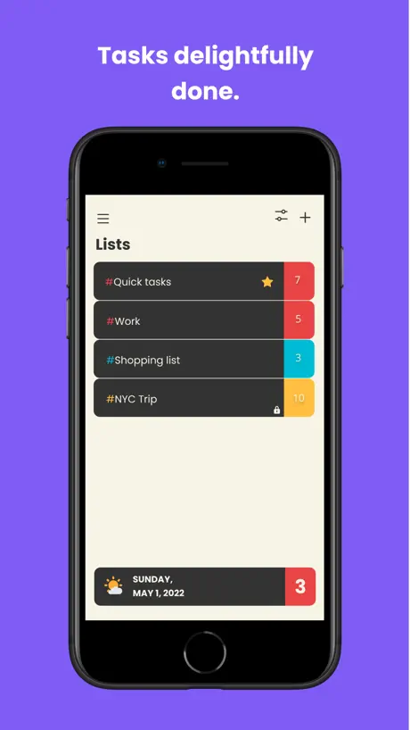 Sleek — Lists view